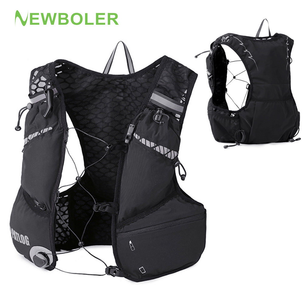 Cycling Commute Backpack - NEWBOLER 屋外トレイルランニングバックパック 8L 超軽量女性男性ランニングレース水分補給ベストマラソンバイクバッグマラソンハイキング用