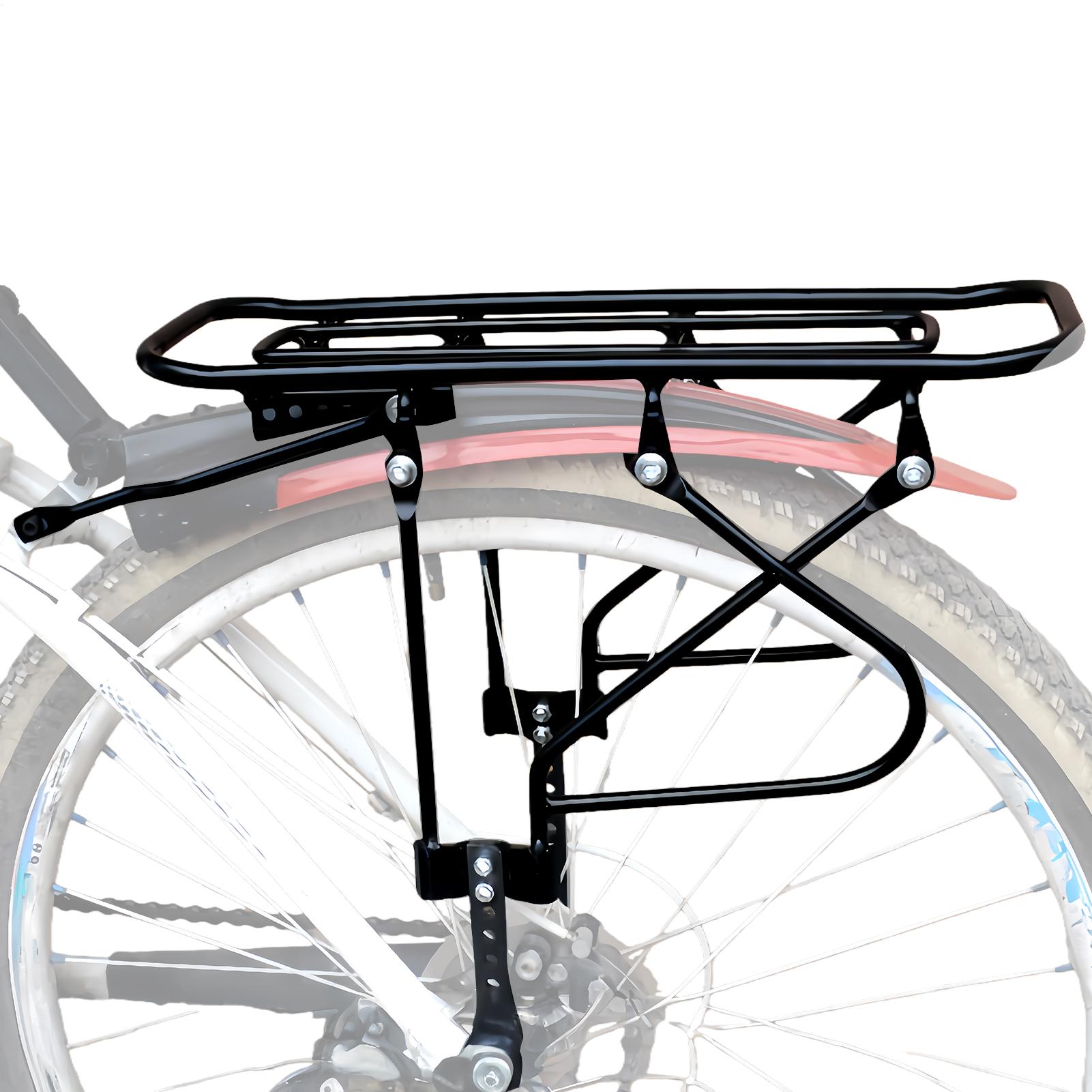 Cycling Commute - リア自転車ラック 200kg 耐荷重 マウント調整可能 スチール製自転車カーゴラック サイクリング