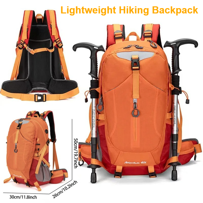 Cycling Commuter Backpack - 40L防水ハイキングバックパック、男女兼用、旅行キャンプ用ラップトップデイパック、トレッキングクライミングアウトドアバッグ