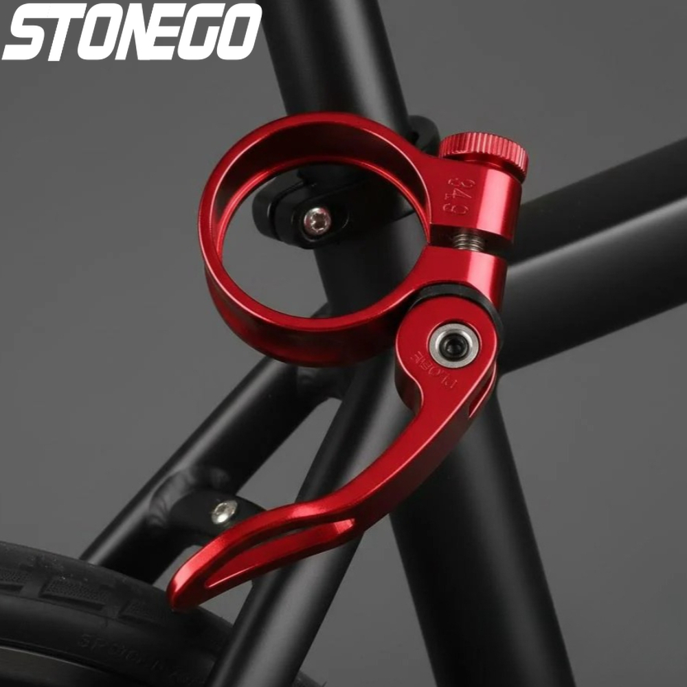 Commuting By Bike - アルミ合金クイックリリース自転車サドルシートポストクランプ 31.8mm サイクリングアクセサリー クイックリリーススタイル