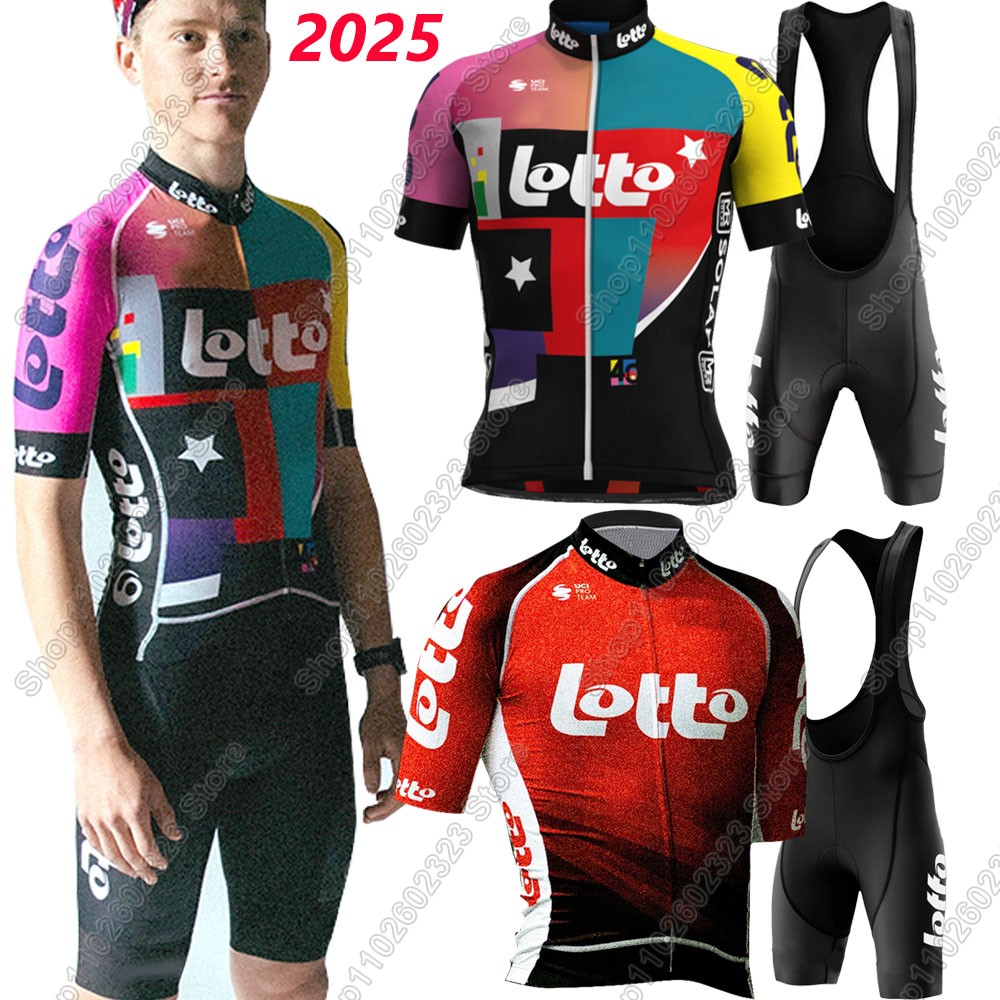 Cycling Community - ロトチーム2025サイクリングジャージセット サマーベルギー ウェア メンズキット ロードバイクシャツ スーツ