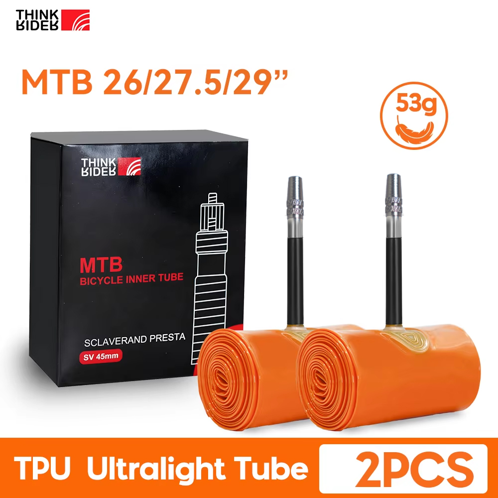 Inner Tube 700C - Thinkrider-超軽量バイクインナーチューブ,マウンテンバイクタイヤ,Tpu素材,フランス製バルブ,超軽量26インチ,27.5インチ,29インチ,45mm, 2個