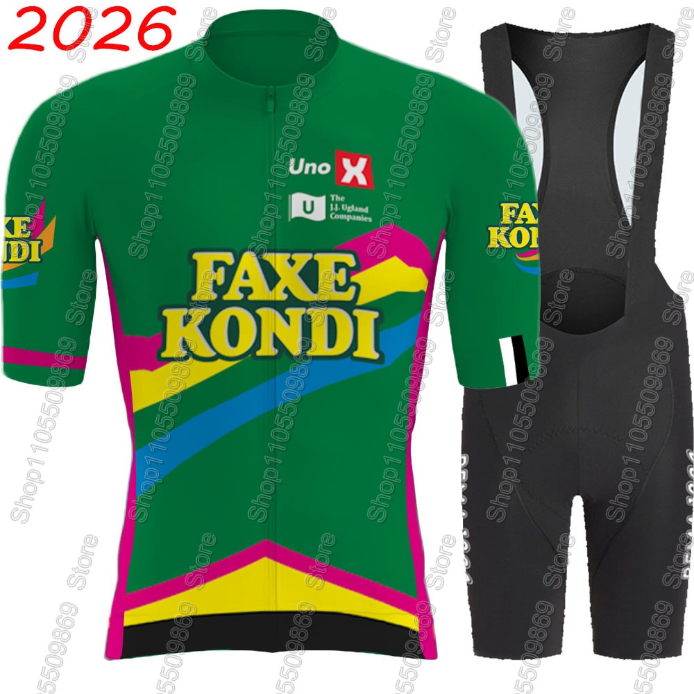 Cycling Community - UNO X 2026プロチームサイクリングジャージセット サマーノルウェーグリーン ウェア メンズキット