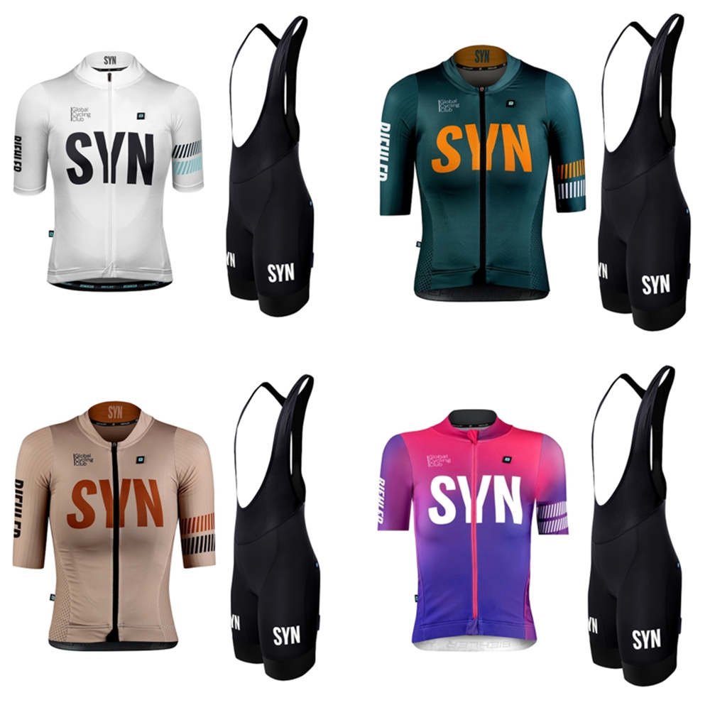 Cycling Community - シンジケートチーム-女性用サイクリングセット,半袖ジャージとビブショーツ,プロのレーシングバイクウェア,サマースーツ