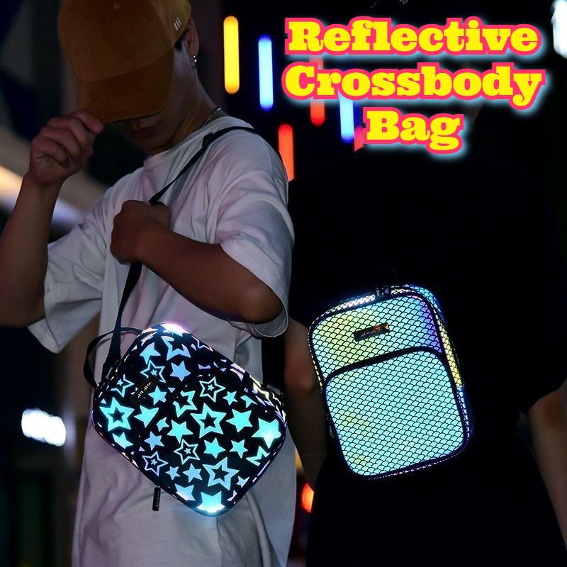 Cycling Commute Backpack - 反射材付きクロスボディバッグ 多目的スポーツスリングパック サイクリング アウトドア 通勤 ショルダー