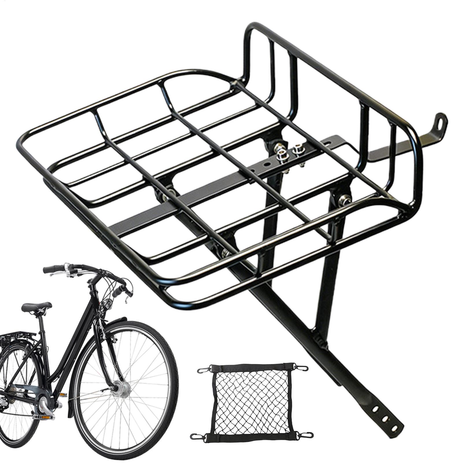 Cycling Commute - クイックリリース式フロントバイクバスケット 大容量メタルカーゴバスケット ロードバイク、マウンテンバイク、通勤、食料品の買い物、アウトドアに最適