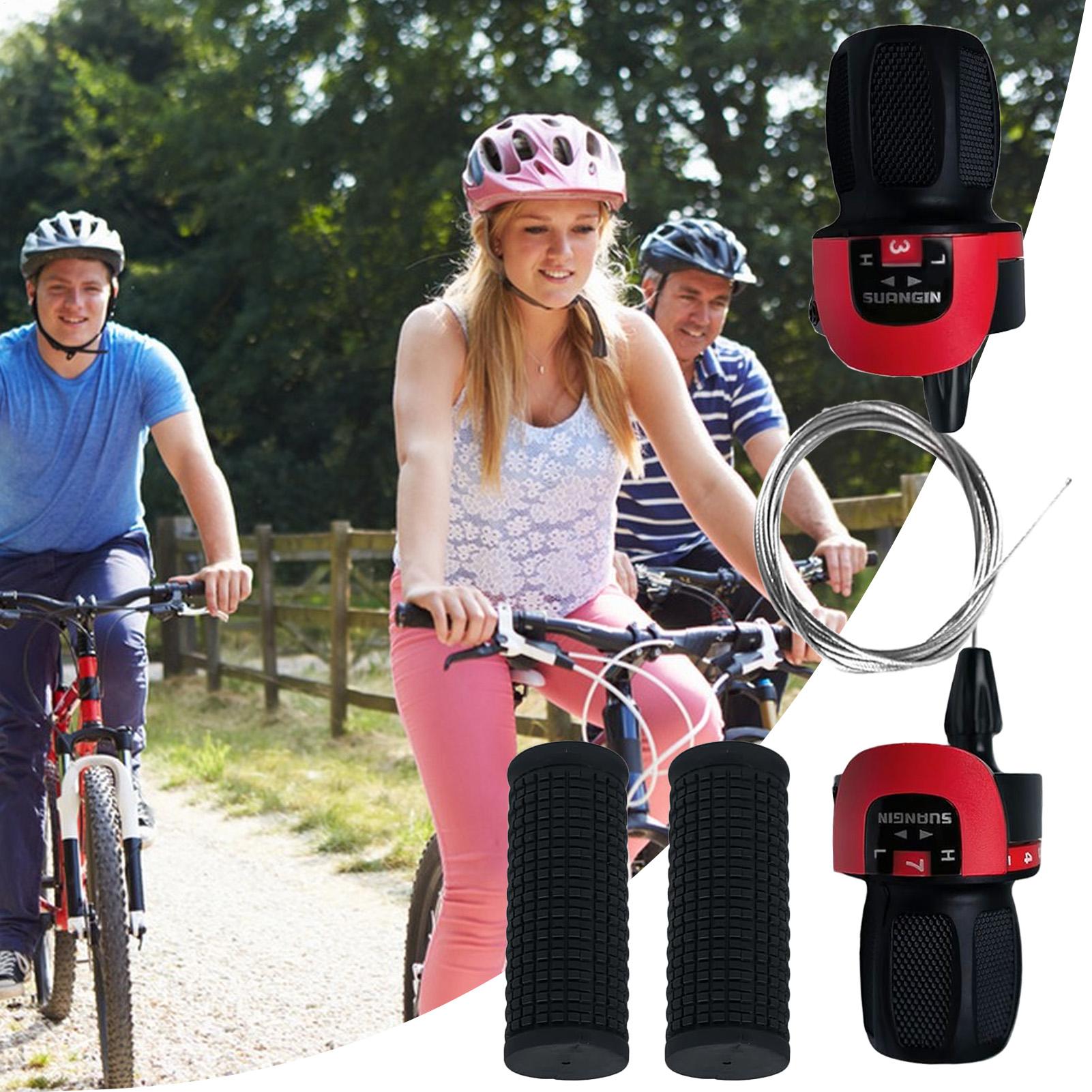Cycling Commute Gear - サイクリングギアレバー 1 ペア自転車ツイストグリップギアシフター電動自転車用ゴム交換部品マウンテンロードツーリング通勤