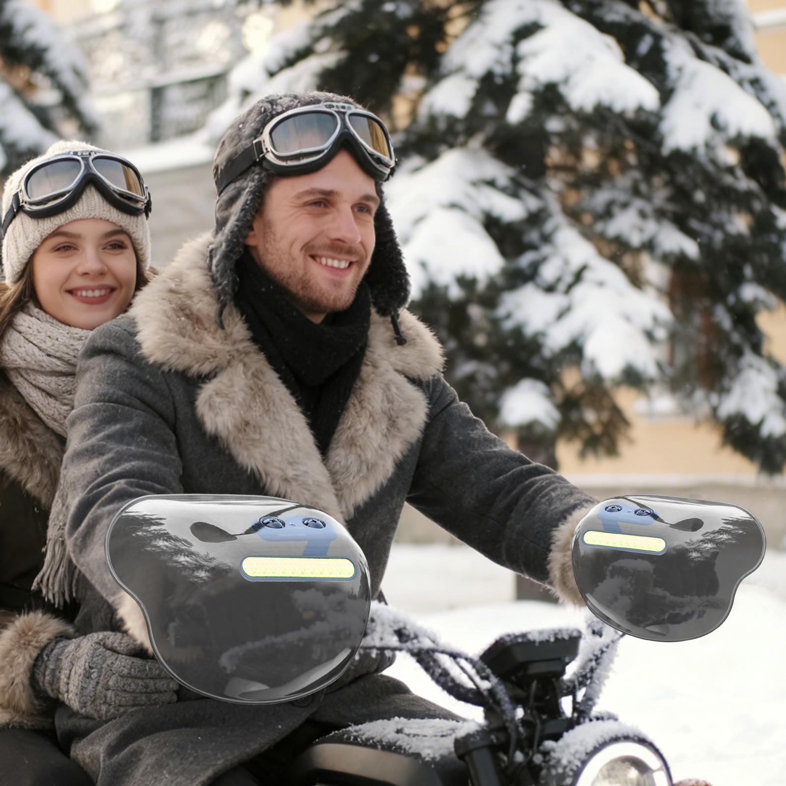 Winter Cycling Commute - 電動スクーターハンドルガード 簡単取り付け 1ペア 冬用ハンドガード スクーターサイクリング用 屋外ライド