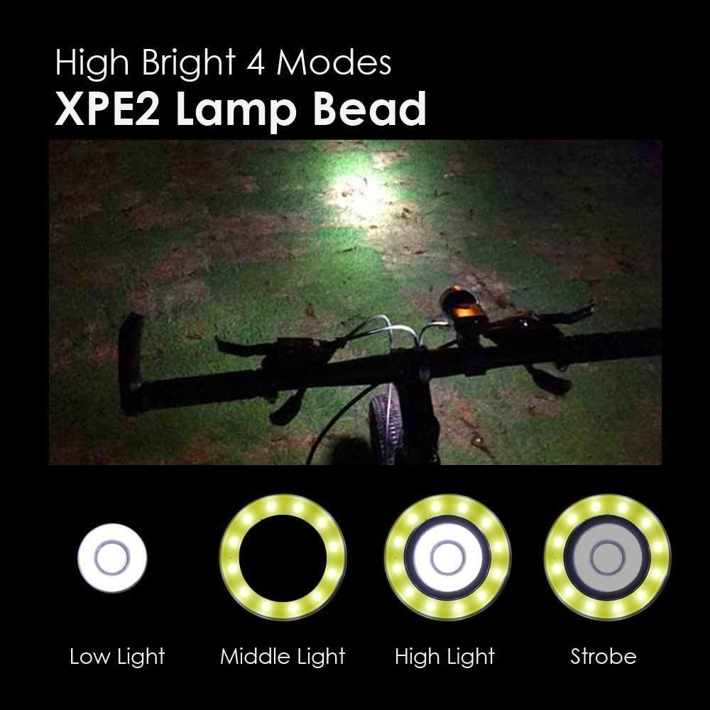 Cycling Commute Gear - LED防水充電式自転車ライトセット明るいヘッドライトテールライト夜間サイクリング通勤トレッキングギア用