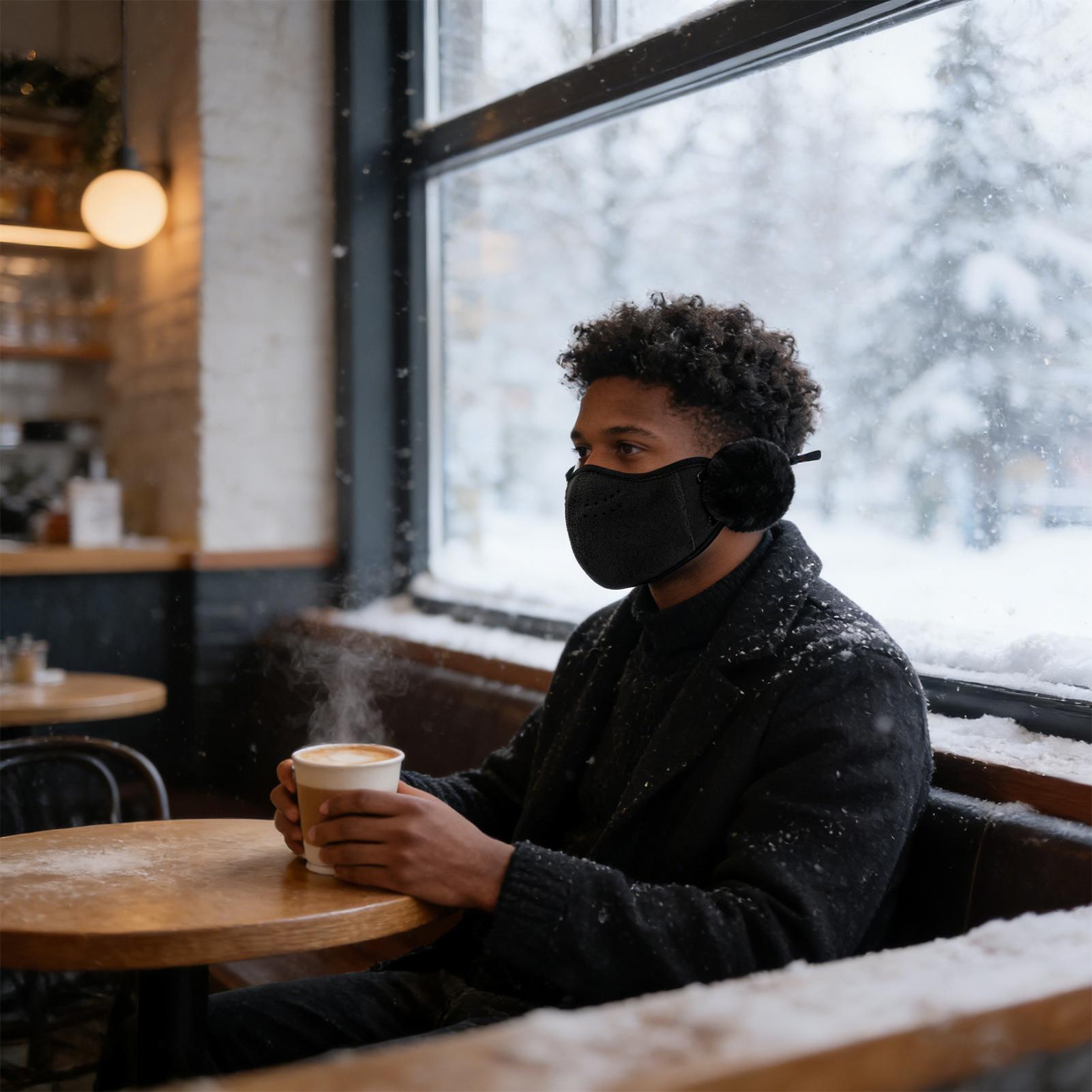 Winter Cycling Commute - フェイスマウスカバー防風厚いシールド耳フラップ付きフェイスカバースポーツハイキング通勤サイクリング女性冬屋外用