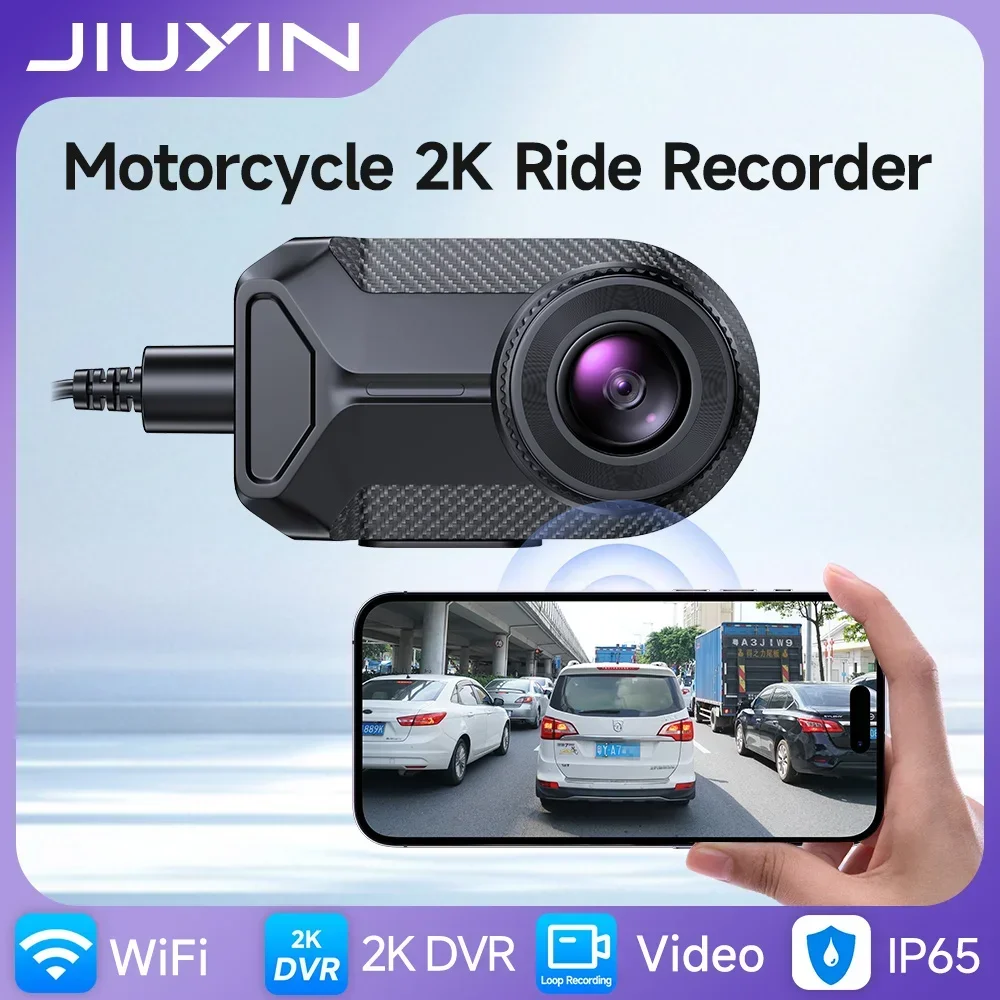 Cycling Loop - JIUYIN 2K HD WiFiバイクカメラ 防水IP65 ループ録画