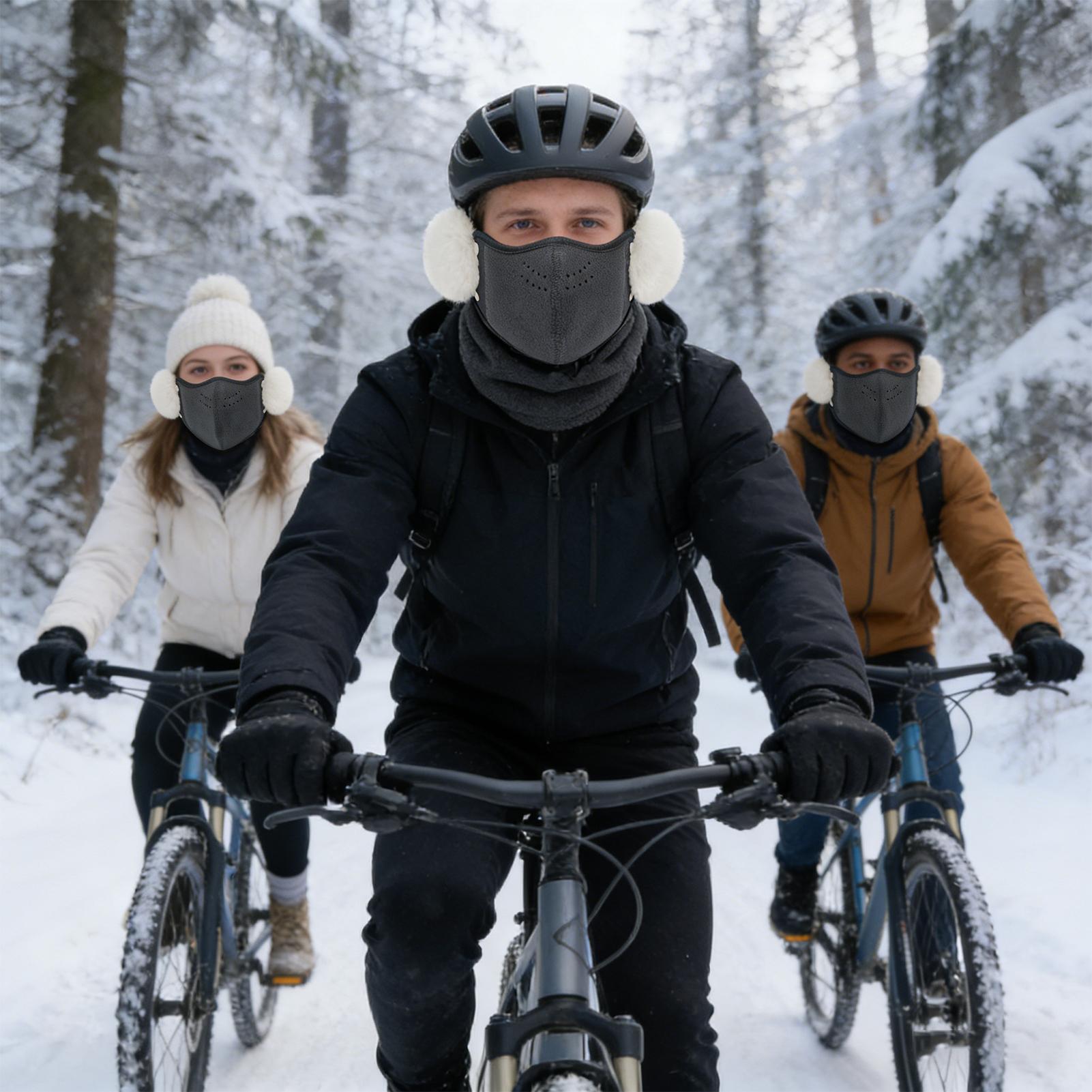 防塵用フェイスカバー サーマル厚いシールド イヤーフラップ付 - Winter Cycling Commute のレビューと価格