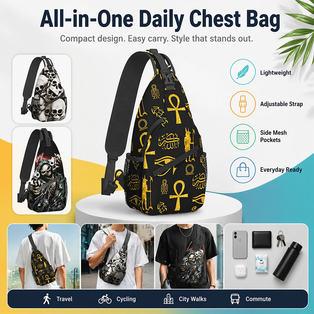 メンズクロスボディスリングチェストバッグ、軽量防水ファニーパ - Cycling Commute Essentials のレビューと価格