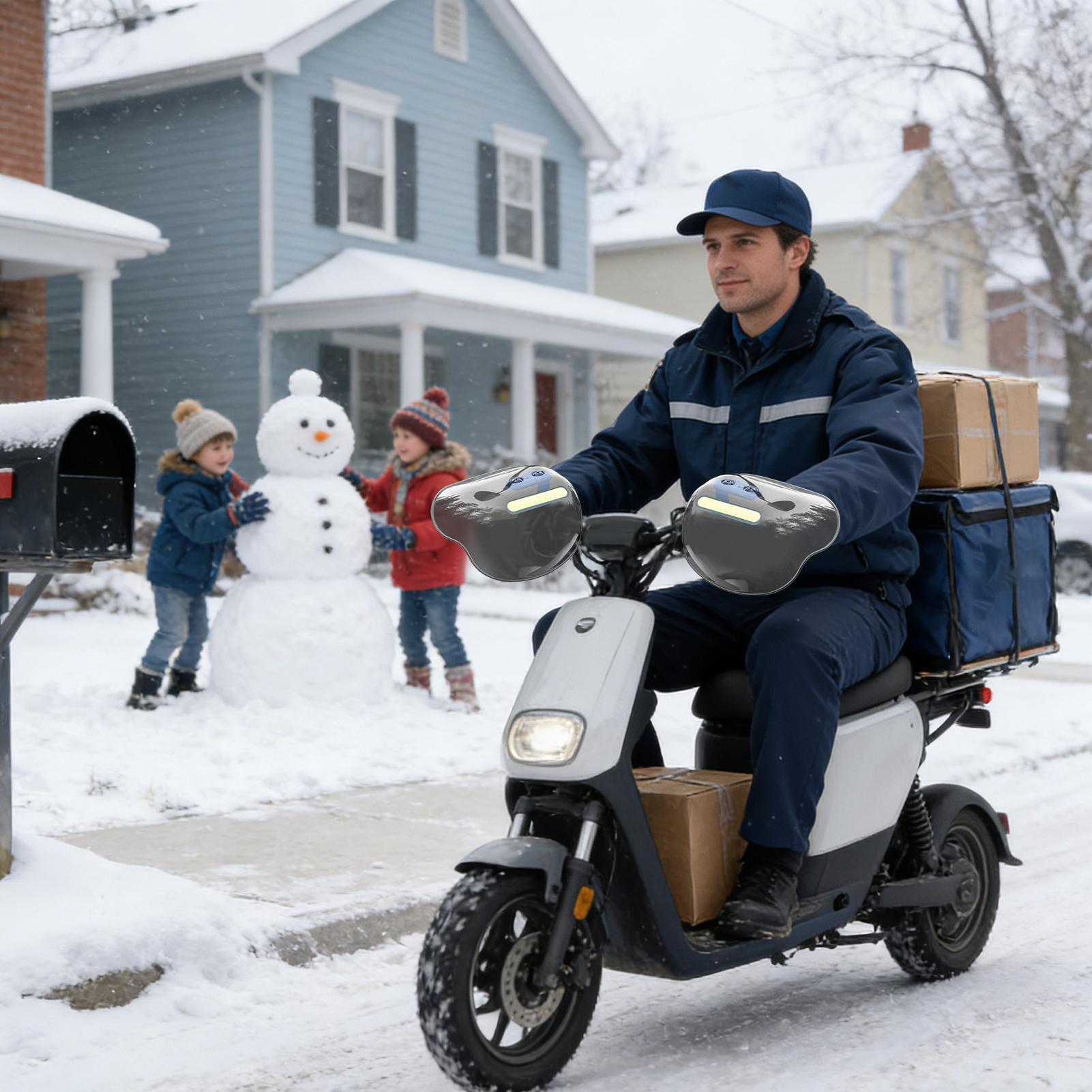 冬用ハンドガード スクーター用 滑り止め 簡単取り付け 冬用 - Winter Cycling Commute のレビューと価格