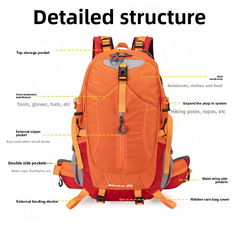 40L防水ハイキングバックパック、男女兼用、旅行キャンプ用ラ - Cycling Commuter Backpack のレビューと価格