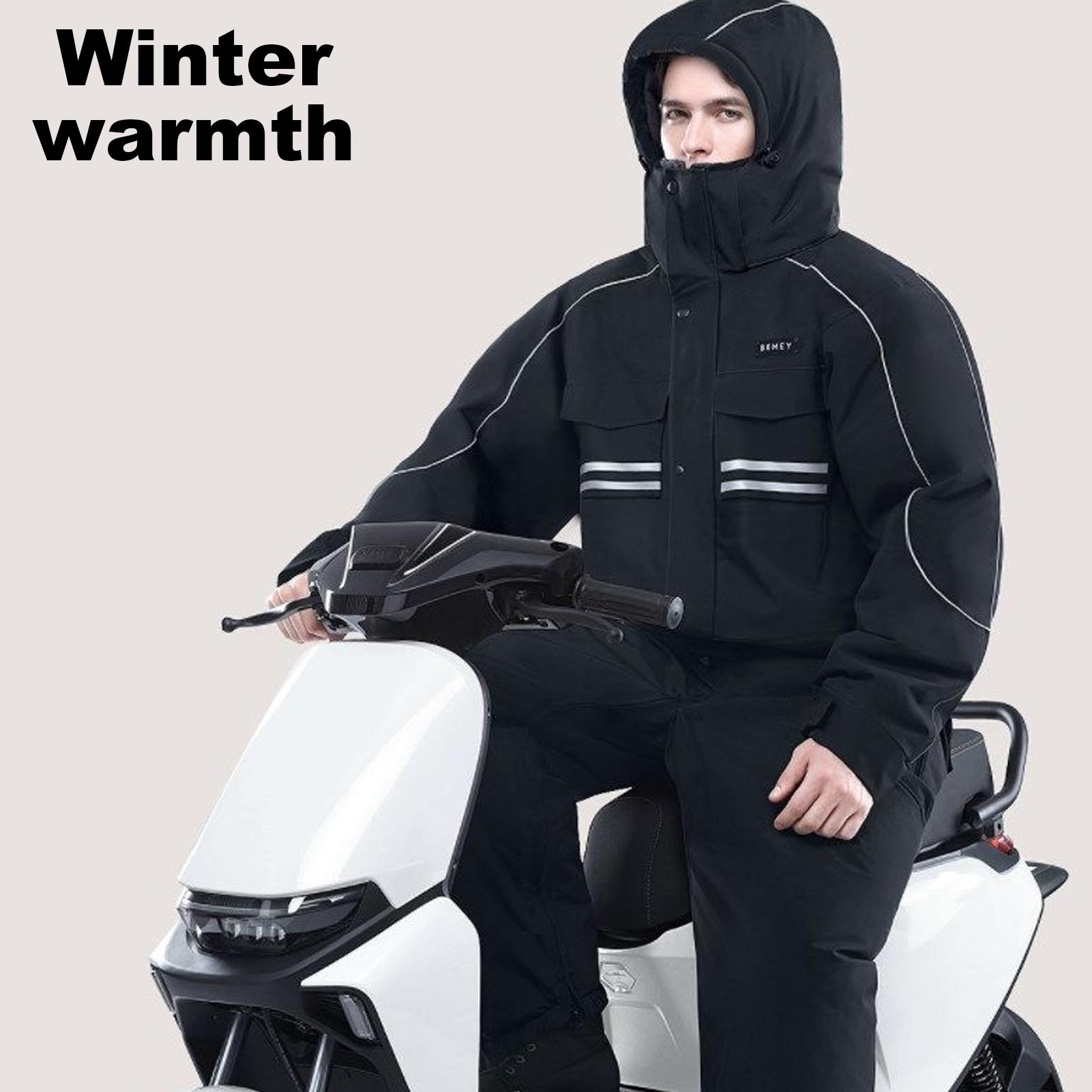 オートバイの冬用ジャケット 4 ポケット暖かい服反射ストリッ - Winter Cycling Commute のレビューと価格