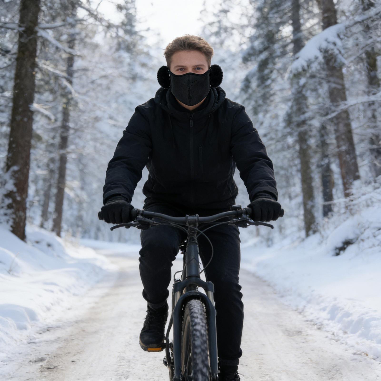 寒い天候用のフェイスカバー 防風 暖かいシールド 耳フラップ - Winter Cycling Commute のレビューと価格