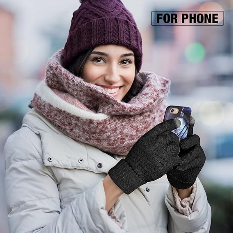 1-10ペアの厚手ニットタッチスクリーングローブ、冬の運転、 - Winter Cycling Commute のレビューと価格