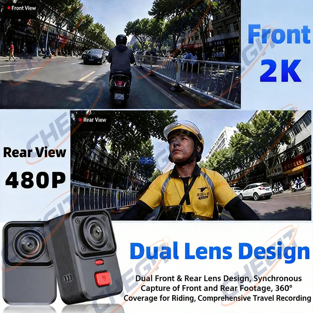 2カメラ搭載バイク用DVR 2K HD WiFi＆GPS防水 - Cycling Loop のレビューと価格