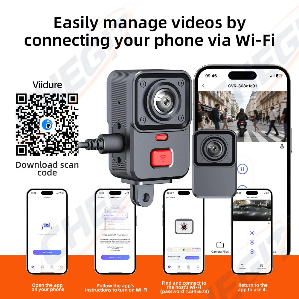 2カメラ搭載バイク用DVR 2K HD WiFi＆GPS防水 - Cycling Loop のレビューと価格