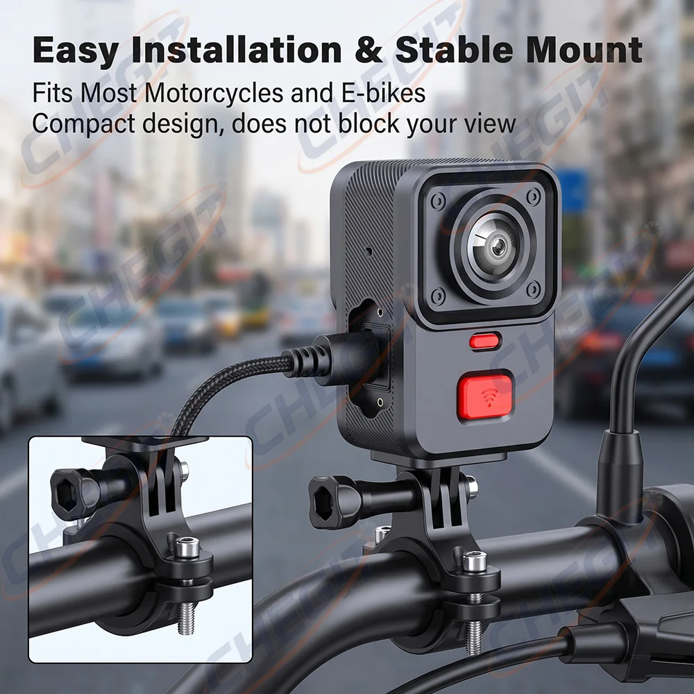 2カメラ搭載バイク用DVR 2K HD WiFi＆GPS防水 - Cycling Loop のレビューと価格