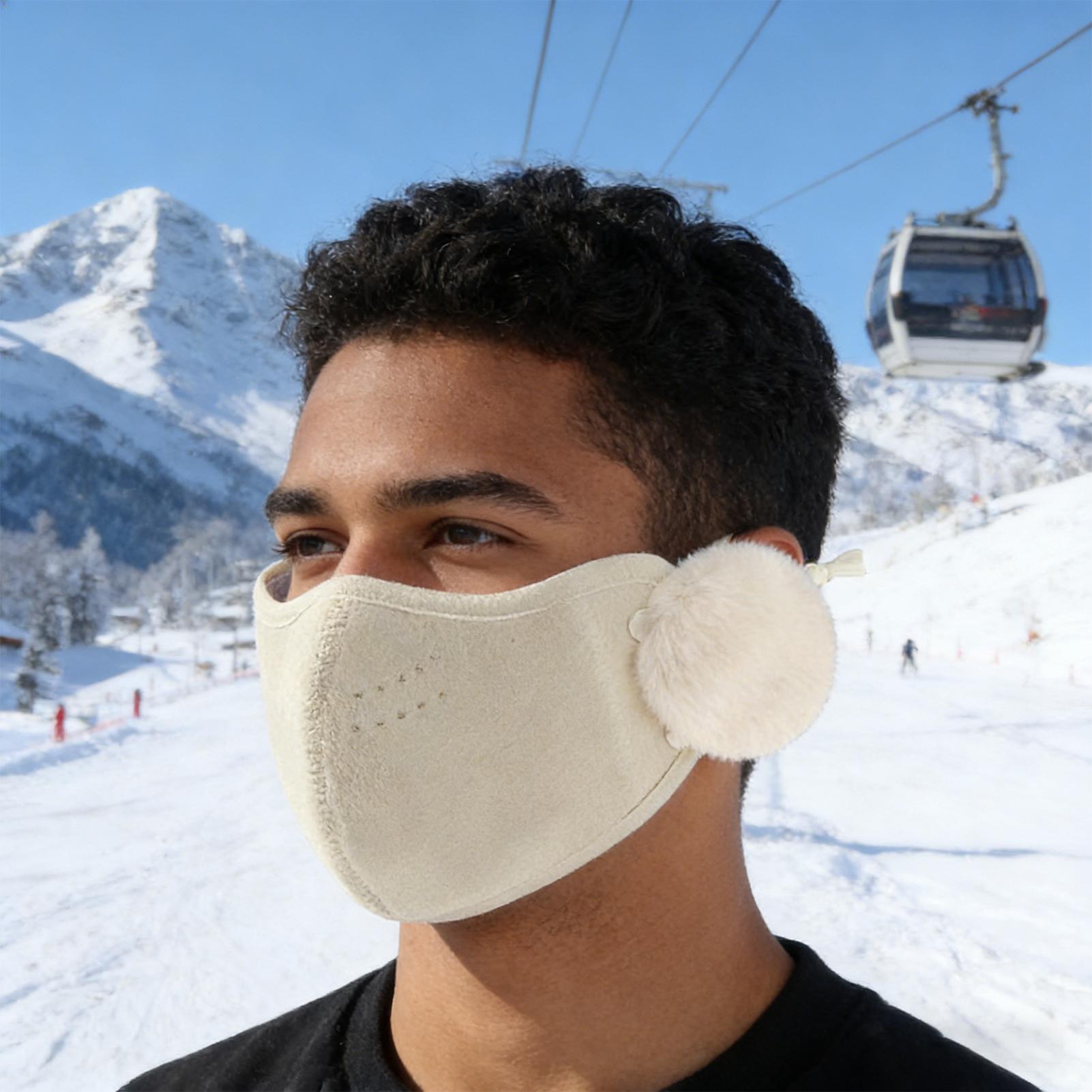 フェイスマウスカバー防風厚いシールド耳フラップ付きフェイスカ - Winter Cycling Commute のレビューと価格