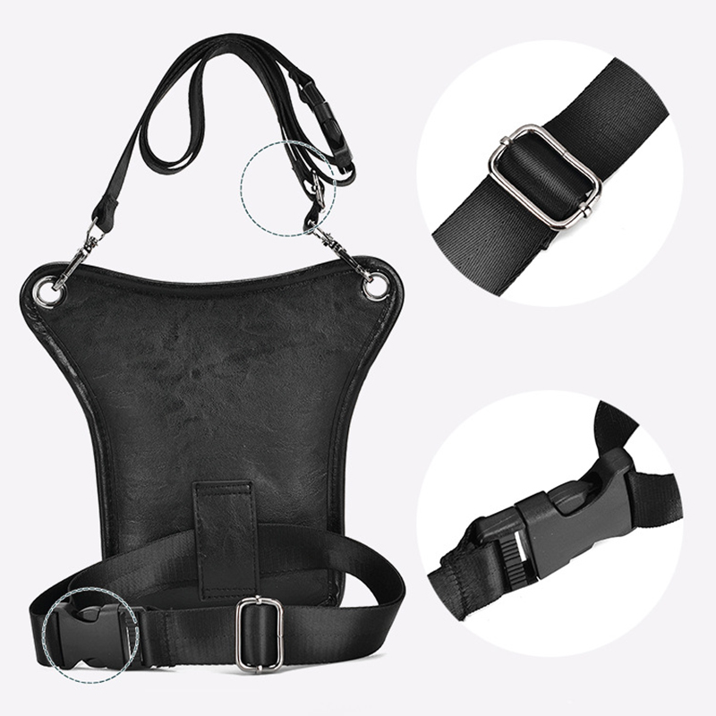 ヴィンテージPUレザーウエストパックドロップレッグバッグ男女 - Cycling Commuter Bag のレビューと価格