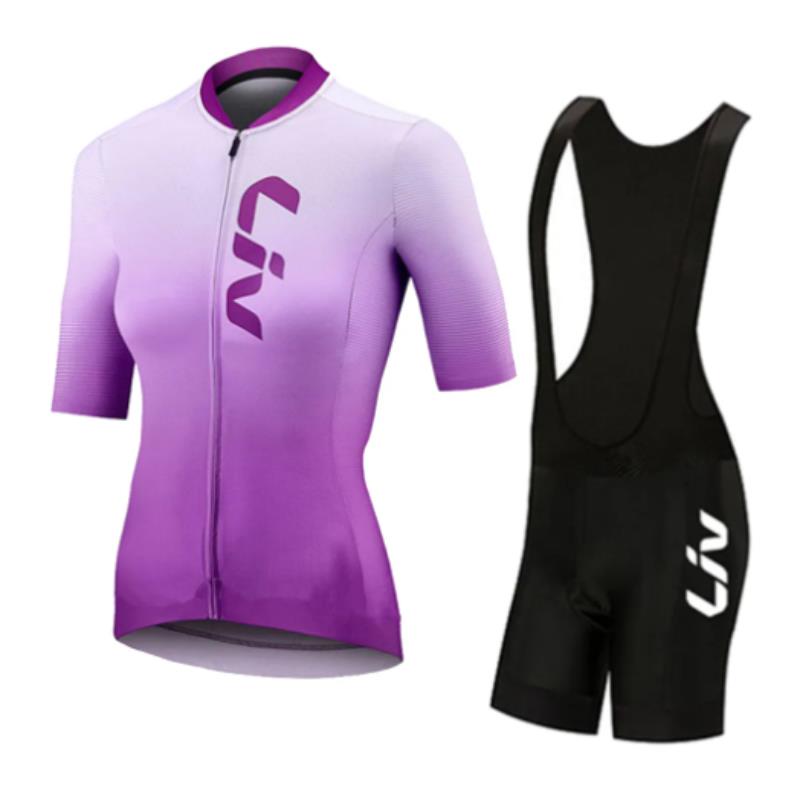 Liv-女性用サイクリングジャージとよだれかけショーツ,半袖 - Cycling Community のレビューと価格